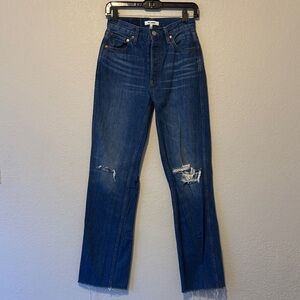 Re/Done Blue Straight Leg Jeans